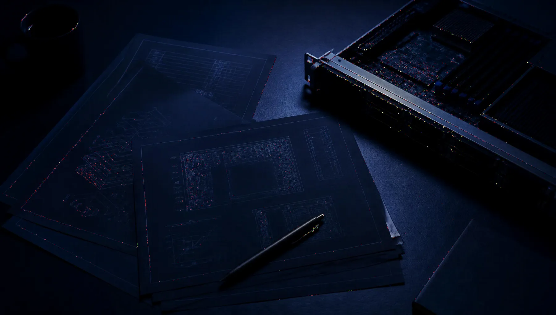 Engineer marking up an enterprise hardware specification sheet